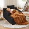 Knochenloser Sofa, Chaiselongue Sofa aus Cord, Bequemes Schlafsofa / Relaxsessel ohne Montage, Loungesessel für Wohnzimmer, Büro & Wohnung