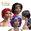 Best Selling Silk Head  Tie Bonnet with Custom Logo Reversible Hair Satin Sleeping Bonnets