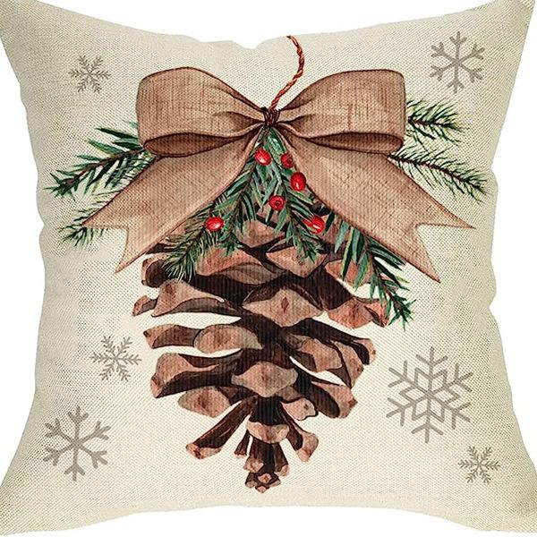 Nordic Christmas Snowman Pillowcase Linen Sofa Cushion Pillowcase New Style Christmas Pillowcase