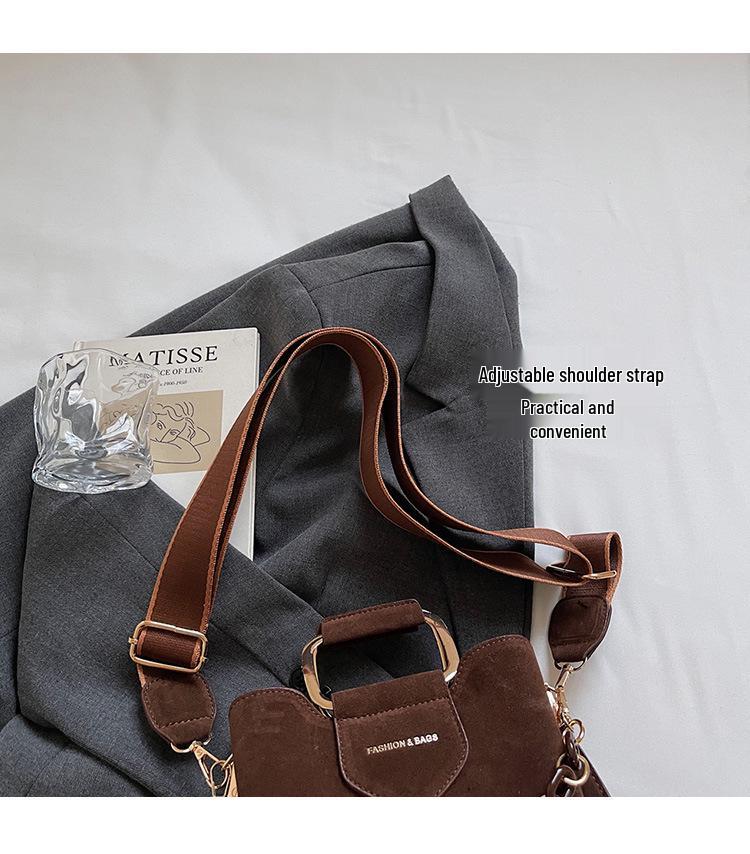 Versatile Women's Solid Color Bucket Handbag - Autumn 2025, Single Shoulder Crossbody