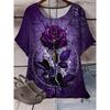 Modisches vielseitiges Damen-Oberteil mit Blumenmuster, lässiges kurzärmeliges T-Shirt für den täglichen Komfort