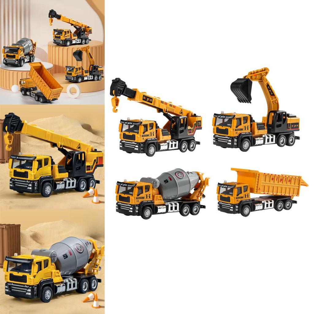 Alloy Engineering Vehicle Model With Inertia Drive For Kids Playroom Decor