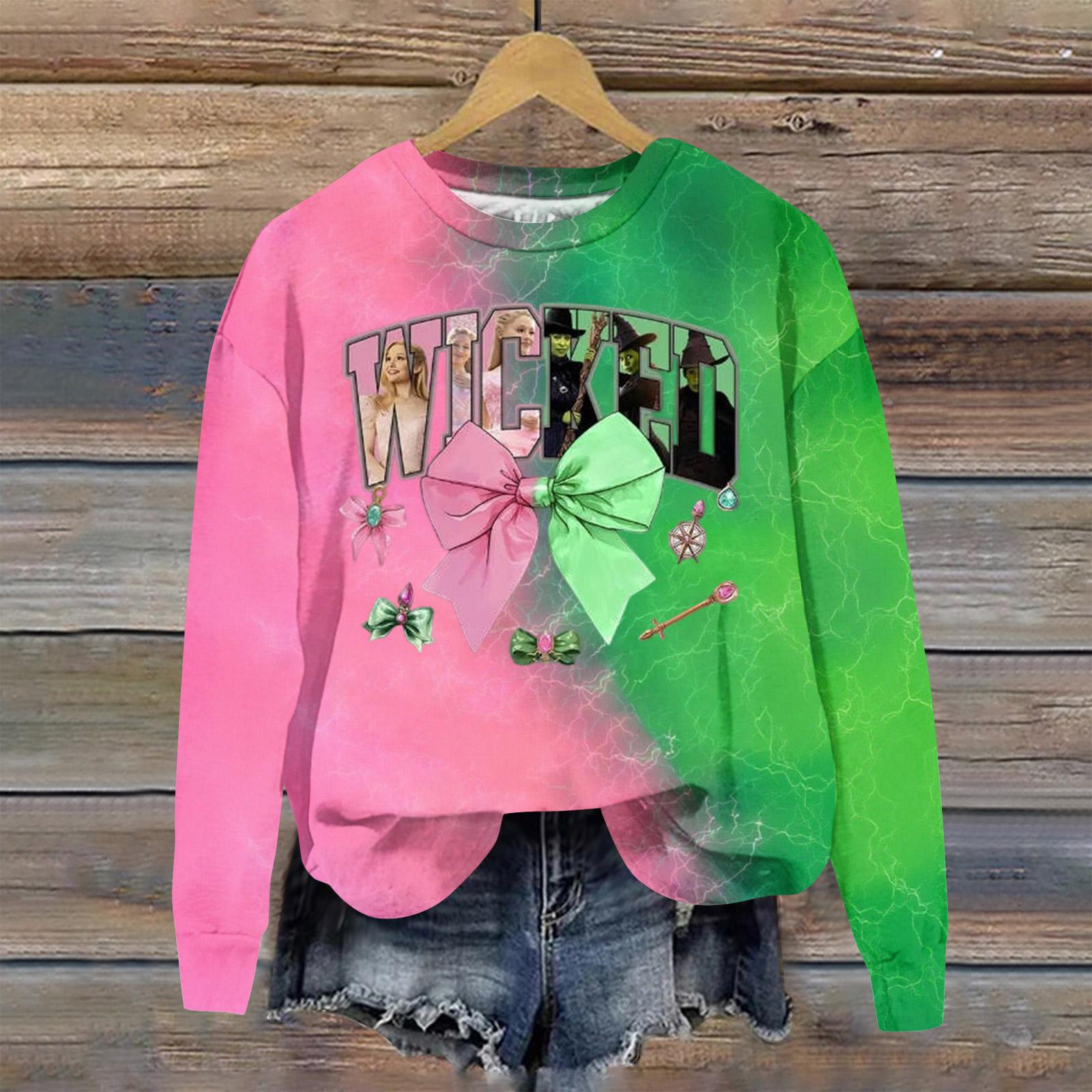 

Женский свободный удобный повседневный модный свитшот с круглым вырезом и длинными рукавами с принтом персонажей S