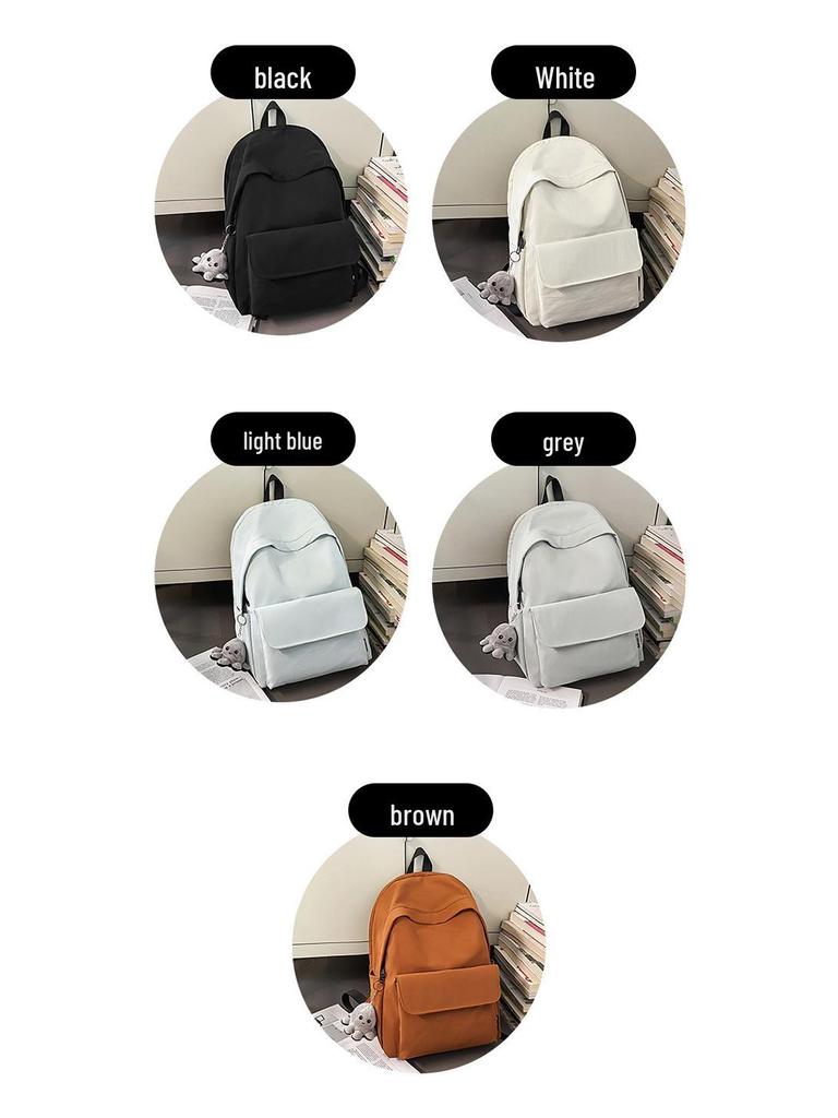Mochila Leve de Grande Capacidade Unissex para Estudantes: Cor Sólida Simples, Cabe em Laptops, Perfeito para a Faculdade e o Ensino Médio.
