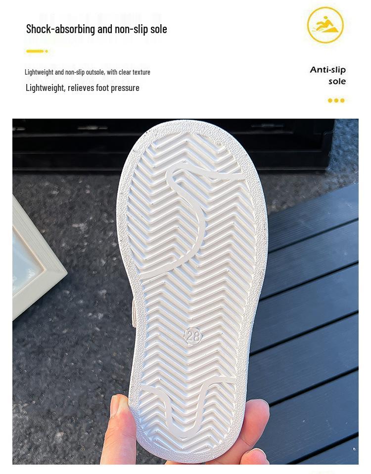 2025 Spring/Autumn Thick-Soled Boys' and Girls' Fashion Casual Versatile White Skate Shoes for Kids
