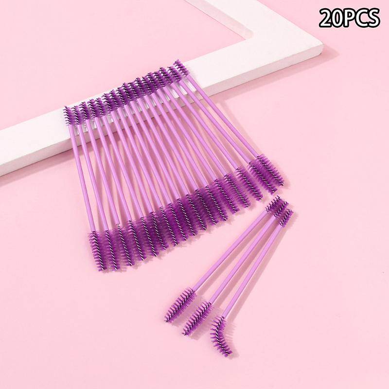 

Двусторонние кисти для макияжа ресниц, одноразовая щеточка для ресниц, пластиковая ручка, аппликатор-щеточка для туши, инструменты для наращивания ресниц 20PCS фиолетовый