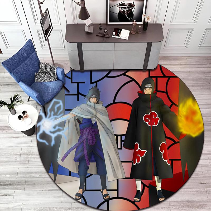 Famous cartoon NARUTO protagonist Uzumaki Naruto round carpet soft home decoration anti-slip door mat outdoor picnic mat carpet M3