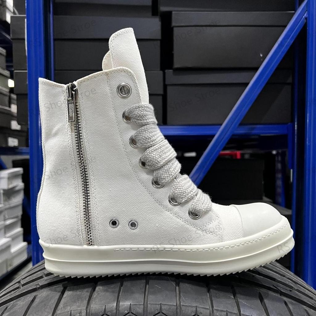 Luxusní tenisky Béžové plátno Vysoké boty Neformální boty Kvalitní pánské boty Klasický design Obří tkaničky Dámské tenisky Kotníkové boty