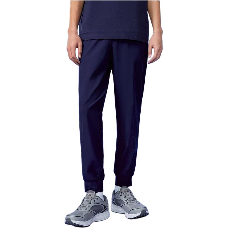 Skechers Solid Color Mid Waist Loose Fit Cuffed Knit Sports Pants Men Bottoms Navy-Blue L224M052-00DU