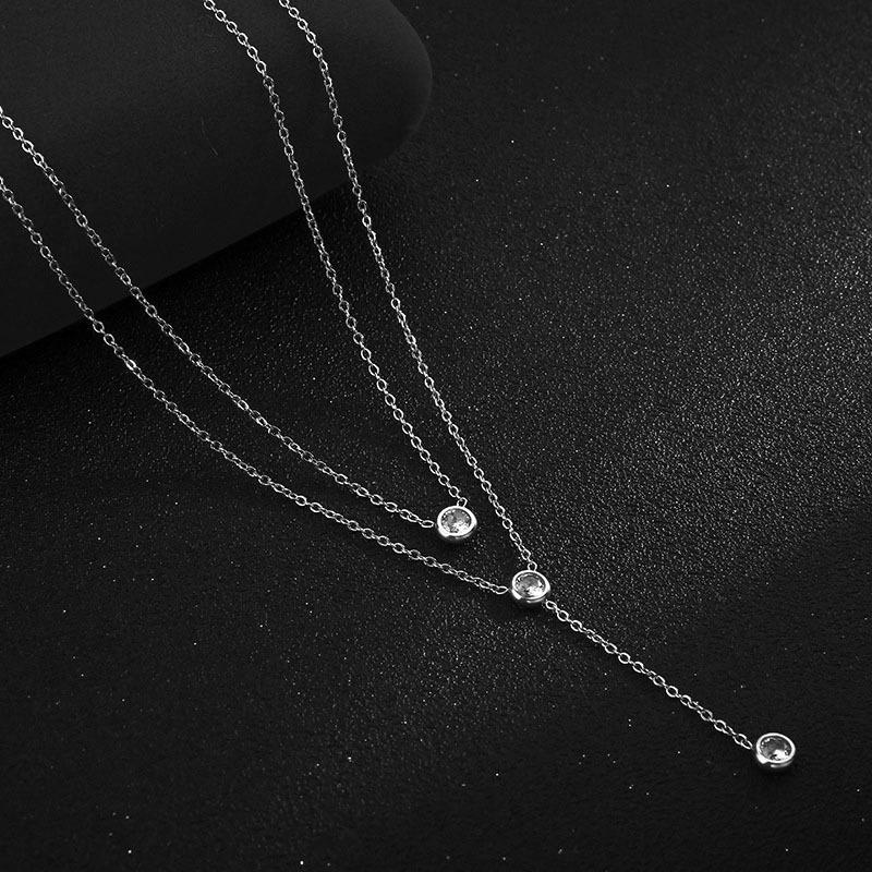 Mori-Style Minimalist Double-Layer Necklace: Trendy Influencer Collarbone Chain, Super Fairy Niche Design Choker for Women
