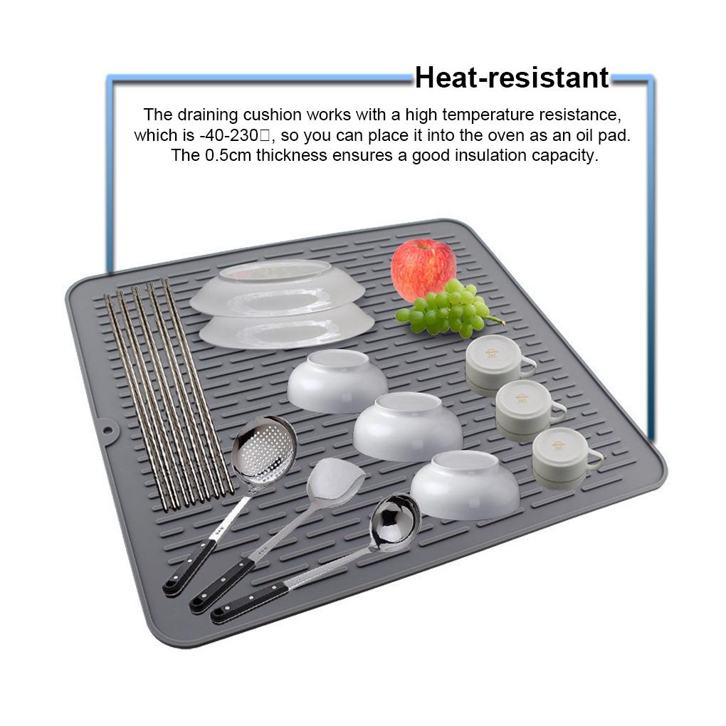 Dish Drying Mat Flexible Cups Plates Draining Tableware Dishware Forks Anti-slip Reusable Hanging Table Dinnerware Pad