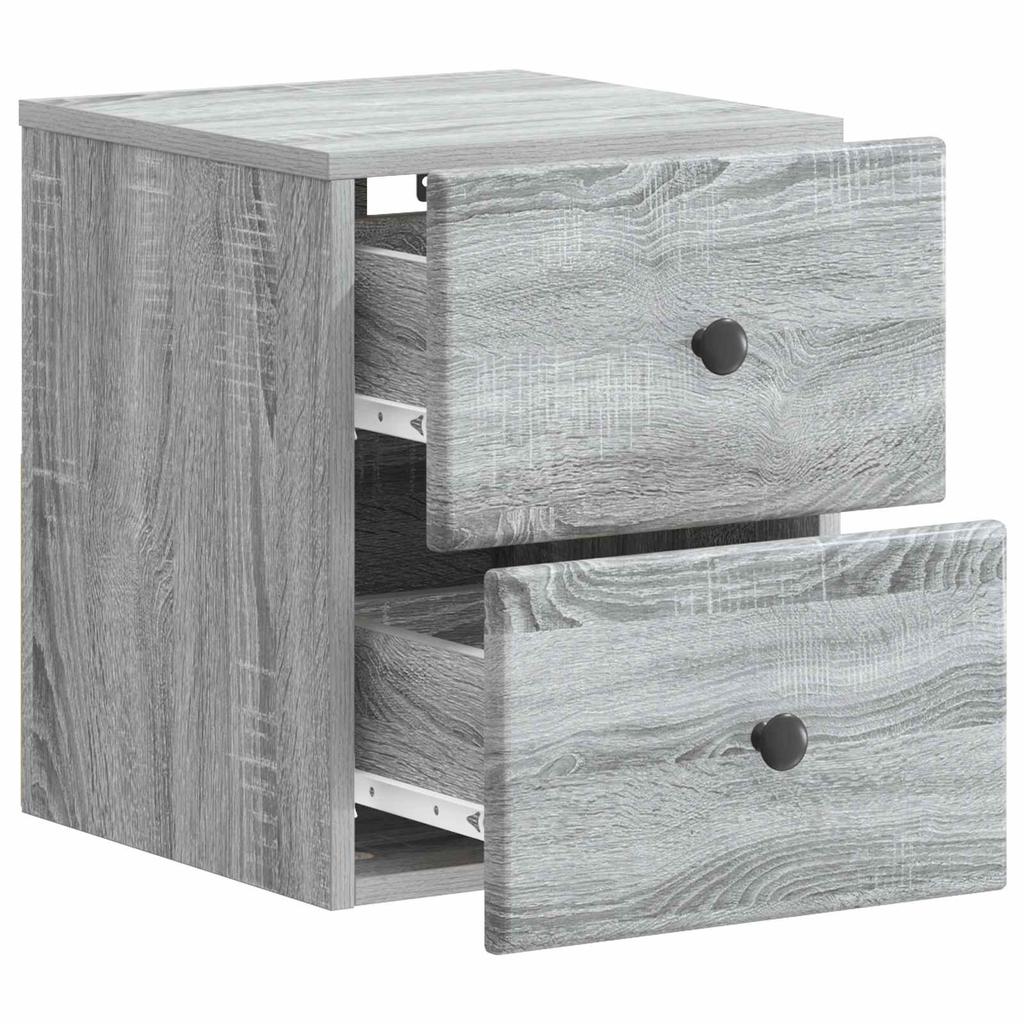 Wall Mounted Nightstand Grey Sonoma 34.5 x 33 x 40 cm