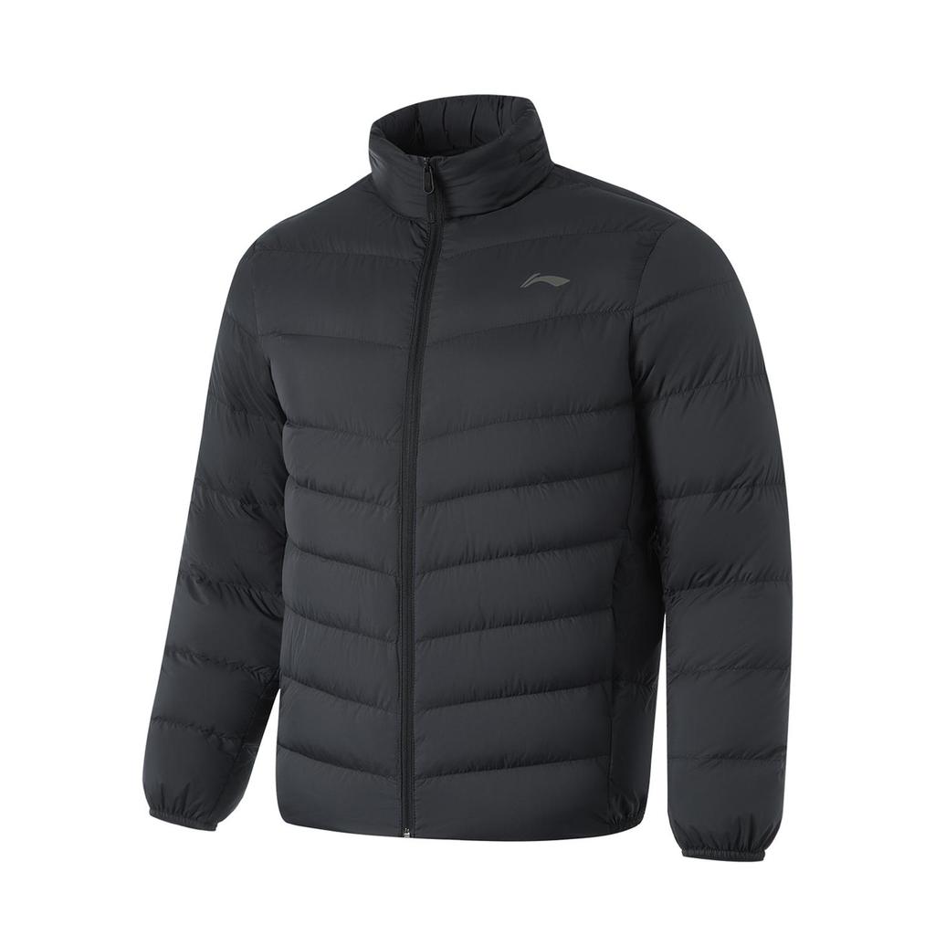 LI-NING Men's 2024AW Fitness Series 700FP Duck Down Short Puffer Jacket Light Gray AYMU091-1