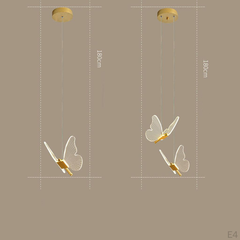 Acrylic Butterfly Chandelier Lamp LED Hanging Ceiling Light Lighting Fixtures Teahouse Living Room