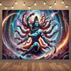 2D Flat Design 1 Piece of Indian Mythological Shiva Dance Banner for Home Decoration Parties Weddings Diwali Festival