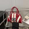 Sac à Bandoulière Rayé Color Block en Similicuir pour Femme Été Nouveau Sac de Soirée Semi-Cercle Sac à Main Sacoche Bowler Tendance
