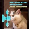 Cat Windmill Toy Funny Massage Rotatable Cat Toys with Catnip LED Ball Teeth Cleaning Pet Products