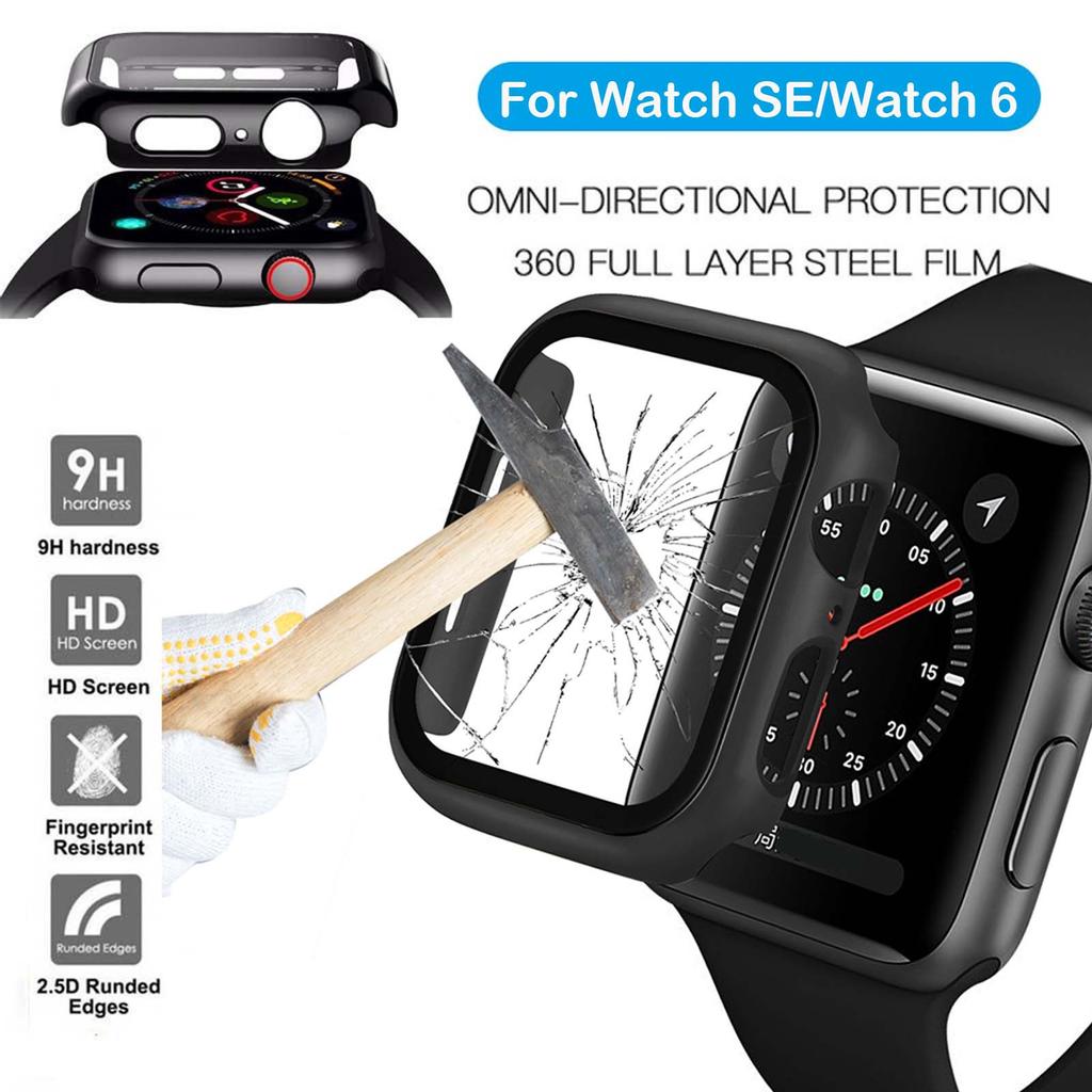 Hard PC  Case Cover With 360 Full Layer Glass Film For Watch SE/Watch6