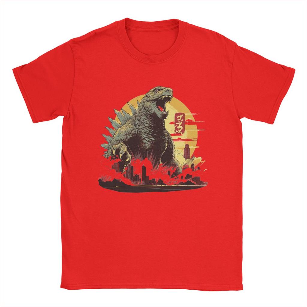 Men T-Shirt G-Godzillaed Vintage 100% Cotton Tees Short Sleeve T Shirts O Neck Clothing Plus Size