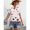 Spring and Summer New Women's Clothing Hot-selling Heart Print Shirt