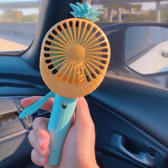 Pineapple Carrot Handheld Fan Press Misting Summer Cooling Fan Lightweight Portable Travel Outdoor Manual Mist Spray Personal Fan