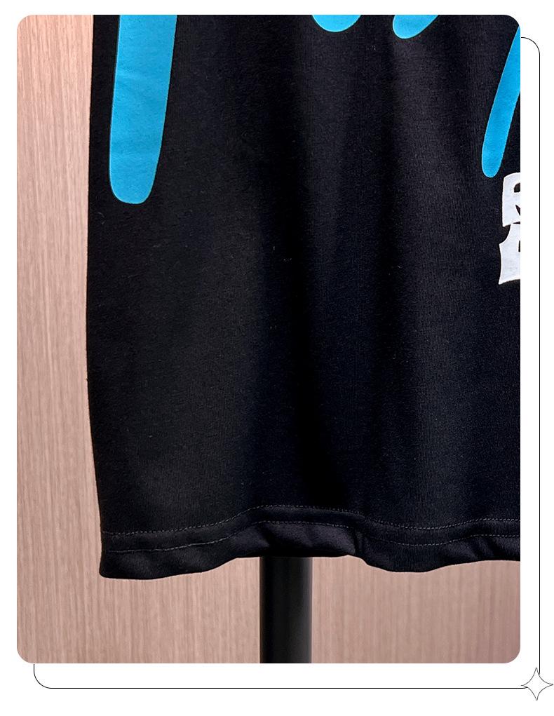 2024 Boys' Trendy Casual Short-Sleeve Two-Piece Set: Printed Round Neck Sports Tee & Shorts