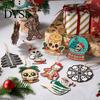 Alternative Christmas Atmosphere Pendants Skeleton Tree Hanging Ornaments, 3.15 Inch Skull Handmade Wooden Ornaments Gothic Spooky Xmas Decorations