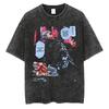 Parentchild Fashion Anime Comfortable Tshirt Jujutsu Kaisen Washed Tee Vintage Oversized Anime Graphic Men Casual Tops