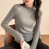 Suit with bottoming shirt women's clothing autumn and winter new slim-fitting long-sleeved white T-shirt women's small stand-up collar top