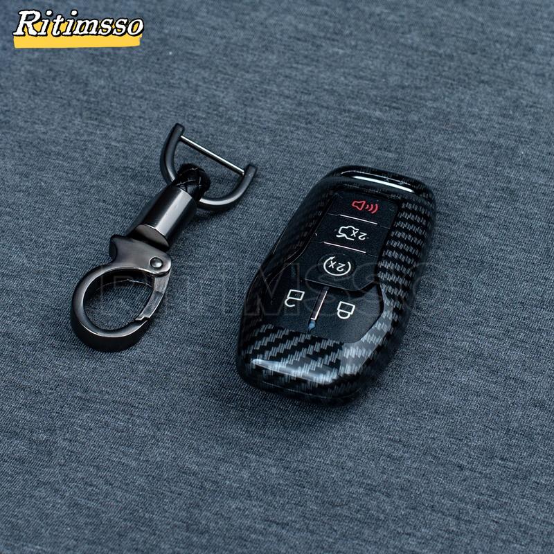 New Carbon Abs Car Key Case Fob Cover For Ford Fusion Mondeo Mustang F-150 Explorer Edge Car Accessories