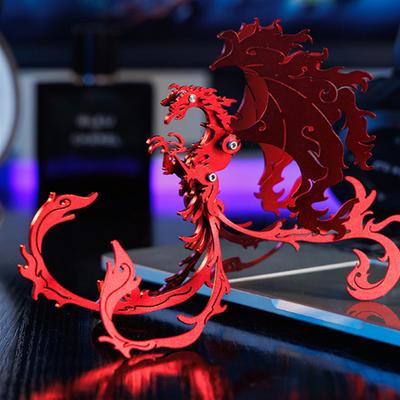 28-teiliges 3D-Puzzle, Pfau, Metall-Modellbausatz, antikes mythisches Tier Suzaku, mechanisches DIY-Montagespielzeug