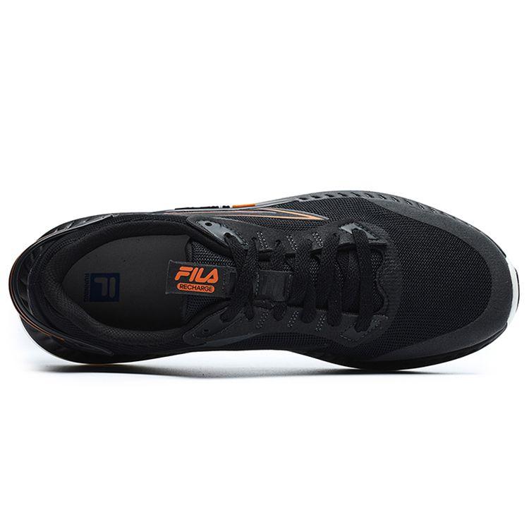 Fila Recharge Cushioning Comfortable Fabric Shock Absorption Durable Low-Top Running Shoes Men Sneaker Black A12M222125FBK