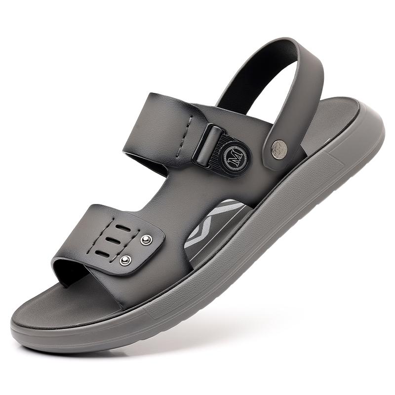 Fashion Summer New Men's Leather Sandals Luxury Open Toed Beach Sandals Men Outdoor Mens Shoes Breathable Male Slippers Casual Footwear