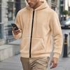 Men Casual Warm Fleece Hooded Zipper Cardigan Sweater Outerwear
