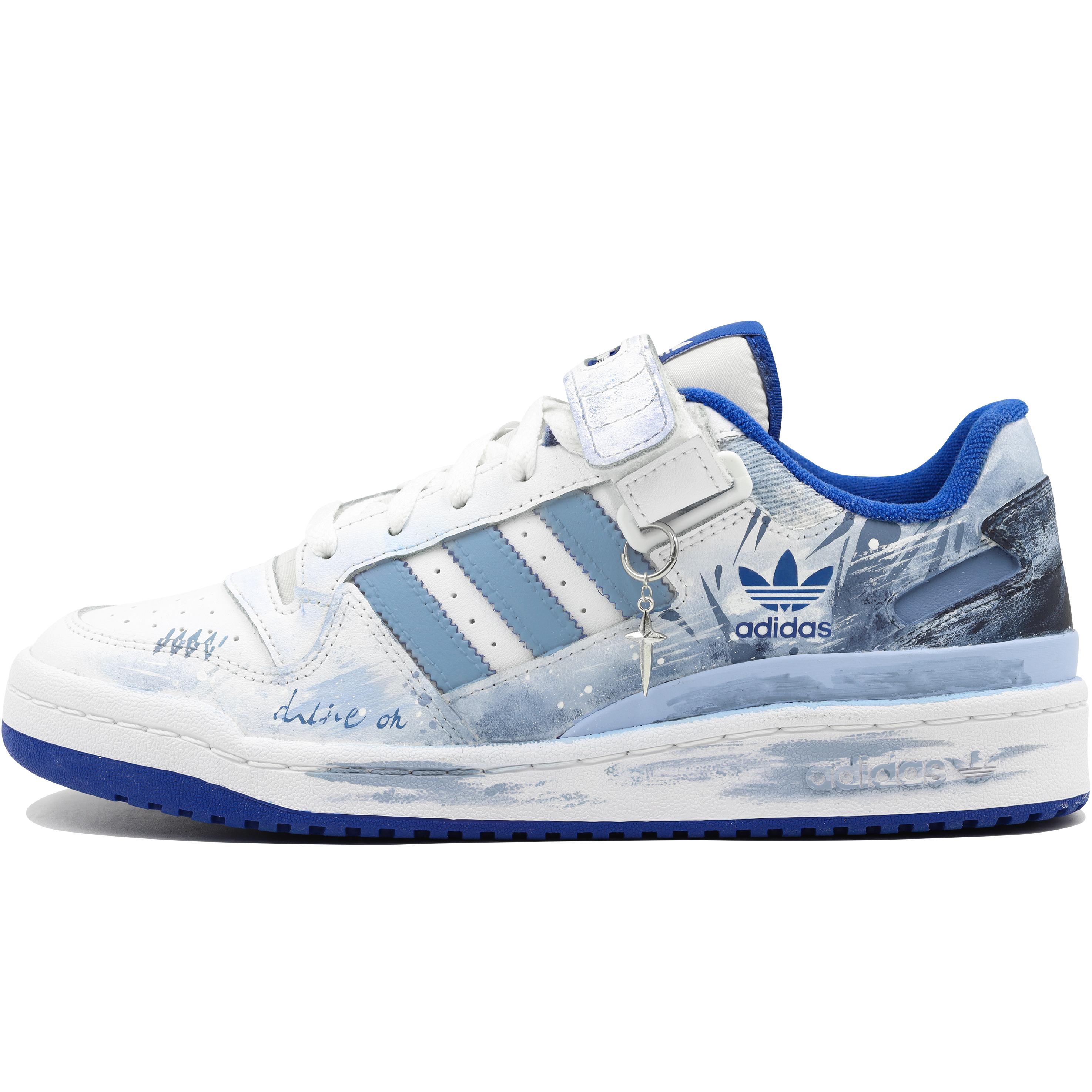 

Adidas Originals FORUM Abrasion Resistant Low top Skateboard Shoes Unisex Blue White FY7756(Team204-) 39⅓