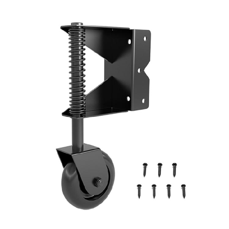 Adjustable Spring Gate Support Wheel Fence Door Roller Slider Spring Loaded Gate Caster Door Hardware Easy To Install