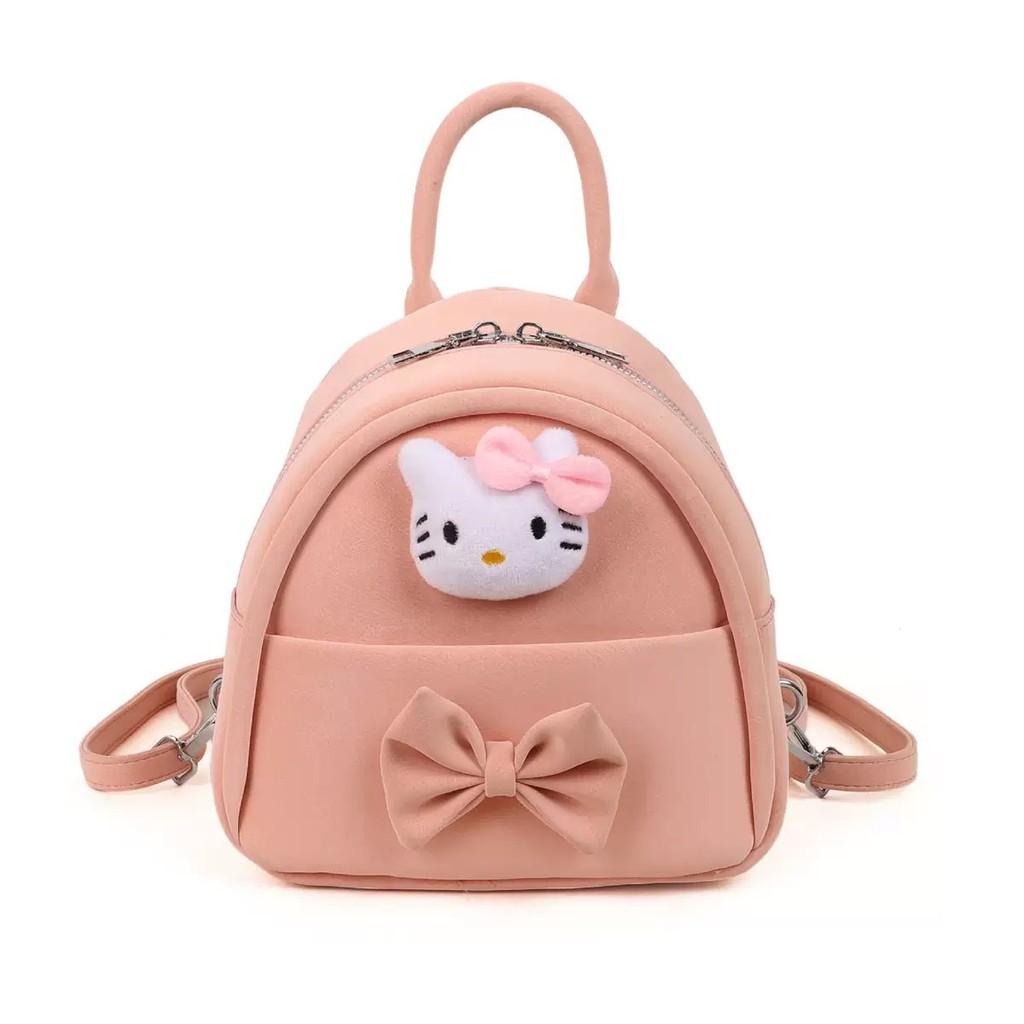 Sweet Hello Kitty Plush Doll Decoration Student Mini Backpack For Daily Use
