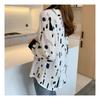 Navava Women Casual Print Color Block Long Sleeve Shirt Nb2284