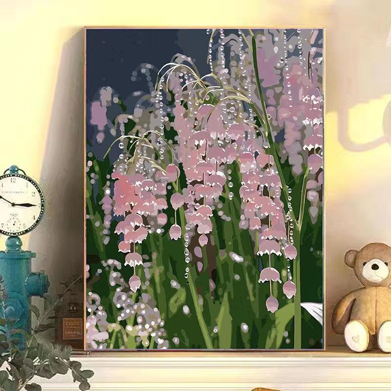 Diy Digital Oil Painting Flower Landscape Filling Coloring Oil Painting Stall Toy Painting