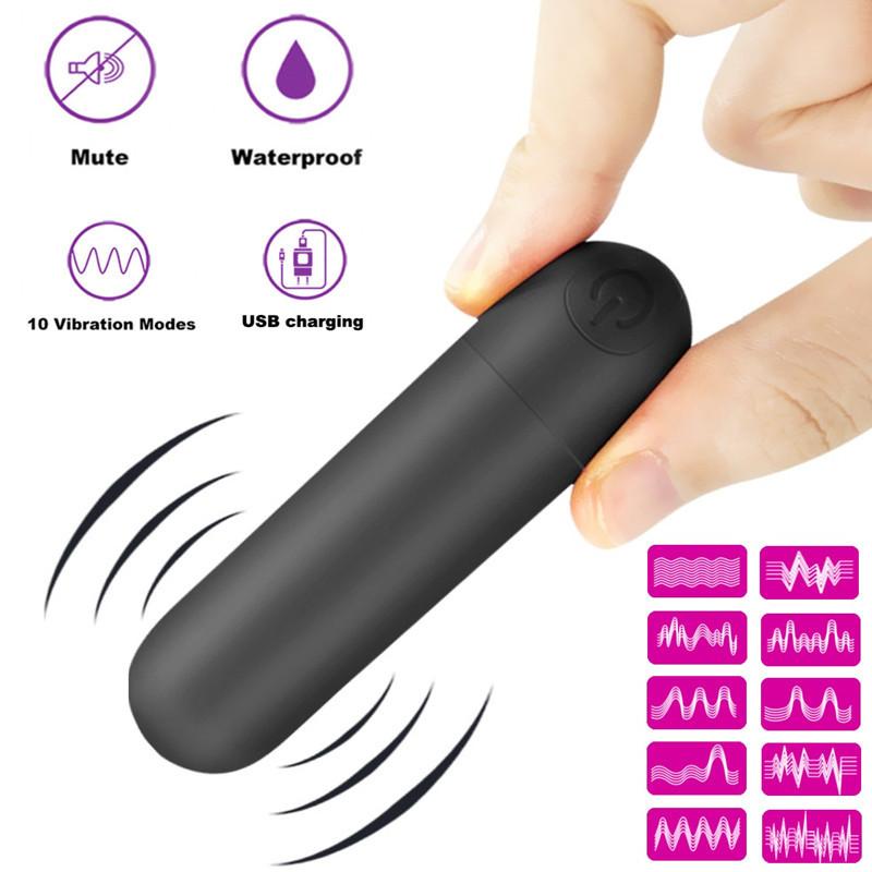 Powerful Bullet Vibrator USB Rechargeable Waterproof Personal Massager for Women Intimate Health