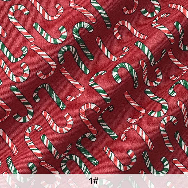 0.5m/1m/2m Pure Cotton Twill Christmas Printed Fabric for Sewing Curtain Scene Decoration Tablecloths Children's Clothing Fabric