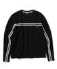 SUPERSUB 90S Retro Track Waffle Long Sleeve T-Shirt - Black