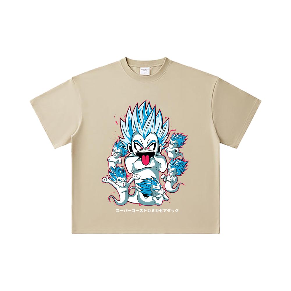 260 GSM Double Yarn 32 Count 100% Cotton Dragon Ball V55 Kamikaze Print Unisex Heavy Cotton T Shirt
