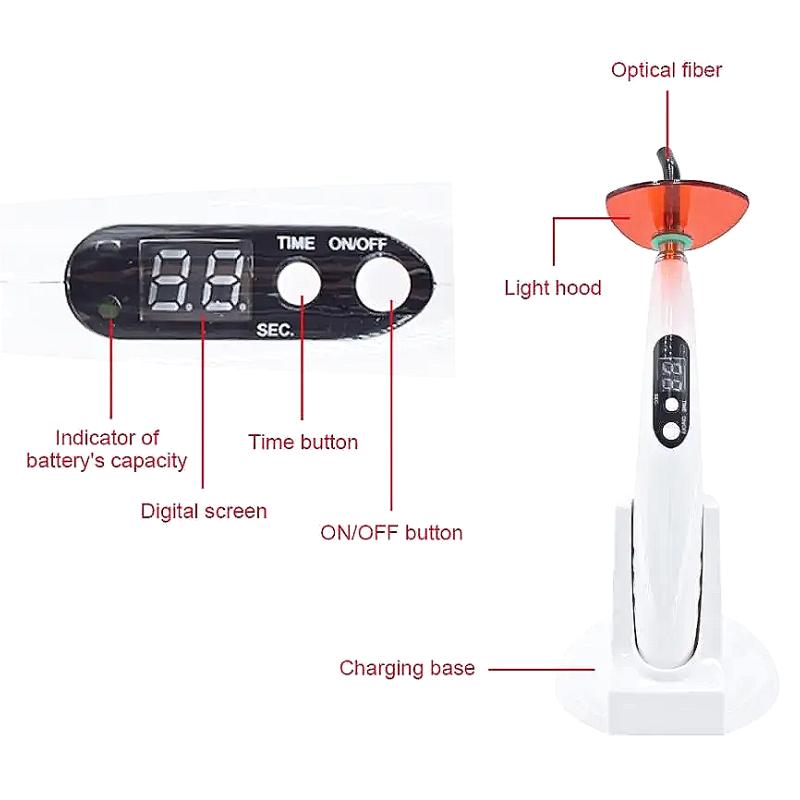 Stomatologie fără fir Curători LED Lampă fotopolimerizare 5W LED-B 110V-240V Curături Compozite Instrumente/Echipamente pentru terapii orale