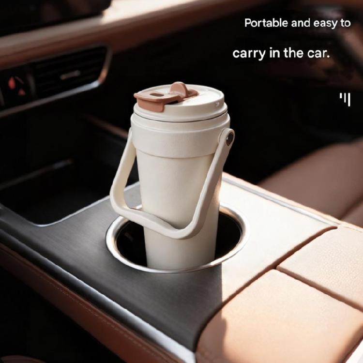 Portable Coffee Mug Water Bottle with Ceramic Inner Large Capacity Insulated Cup Leakproof Tumblers for Hot/Cold Beverages