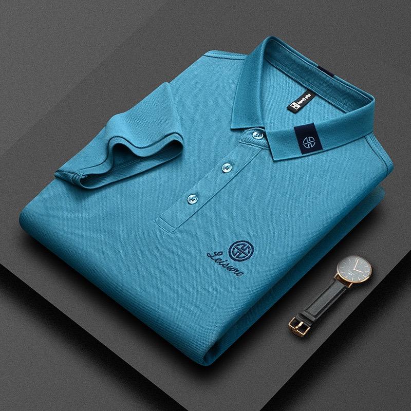 Trend Hub Ny High-end Herre Kortarmet T-skjorte Brodert Krage Poloskjorte Pluss Størrelse Paul Tynn Topp for Menn