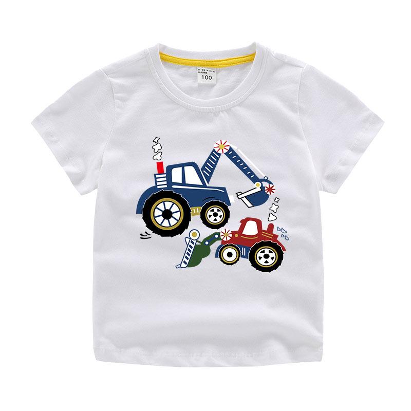 New Boys' Pure Cotton Short-Sleeve Printed T-Shirt - Round Neck Summer Top