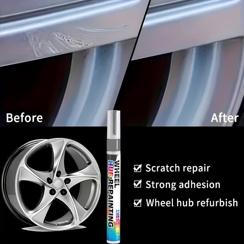 Car Wheel Scratch Repair Pen - Silver Rim and Body Paint Touch-Up, Quick Solution for Any Car Model, Vehicle Paint Repair, Easy to Use,