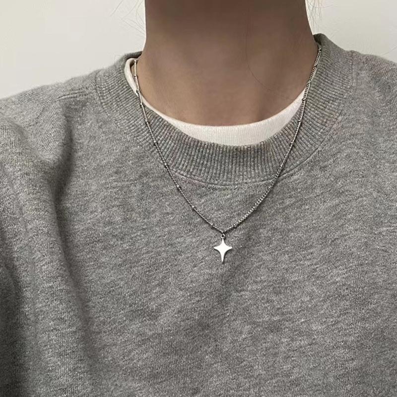 Chain Necklace Y2k Star Neck Jewelry Alloy Material Gift for Fashion Lover