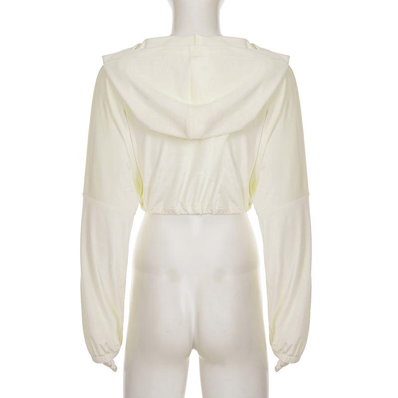 Women's Sporty Casual Set: Solid Color Hooded Zip-Up Top & Low-Waisted Shorts